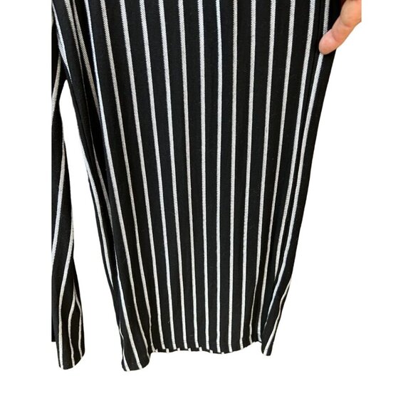 Jolt Black & White Striped Jumpsuit With Button Detail & Tie Waist - Picture 6 of 9